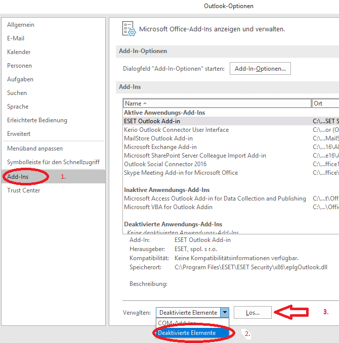 Anzeige Menü Optionsauswahl 